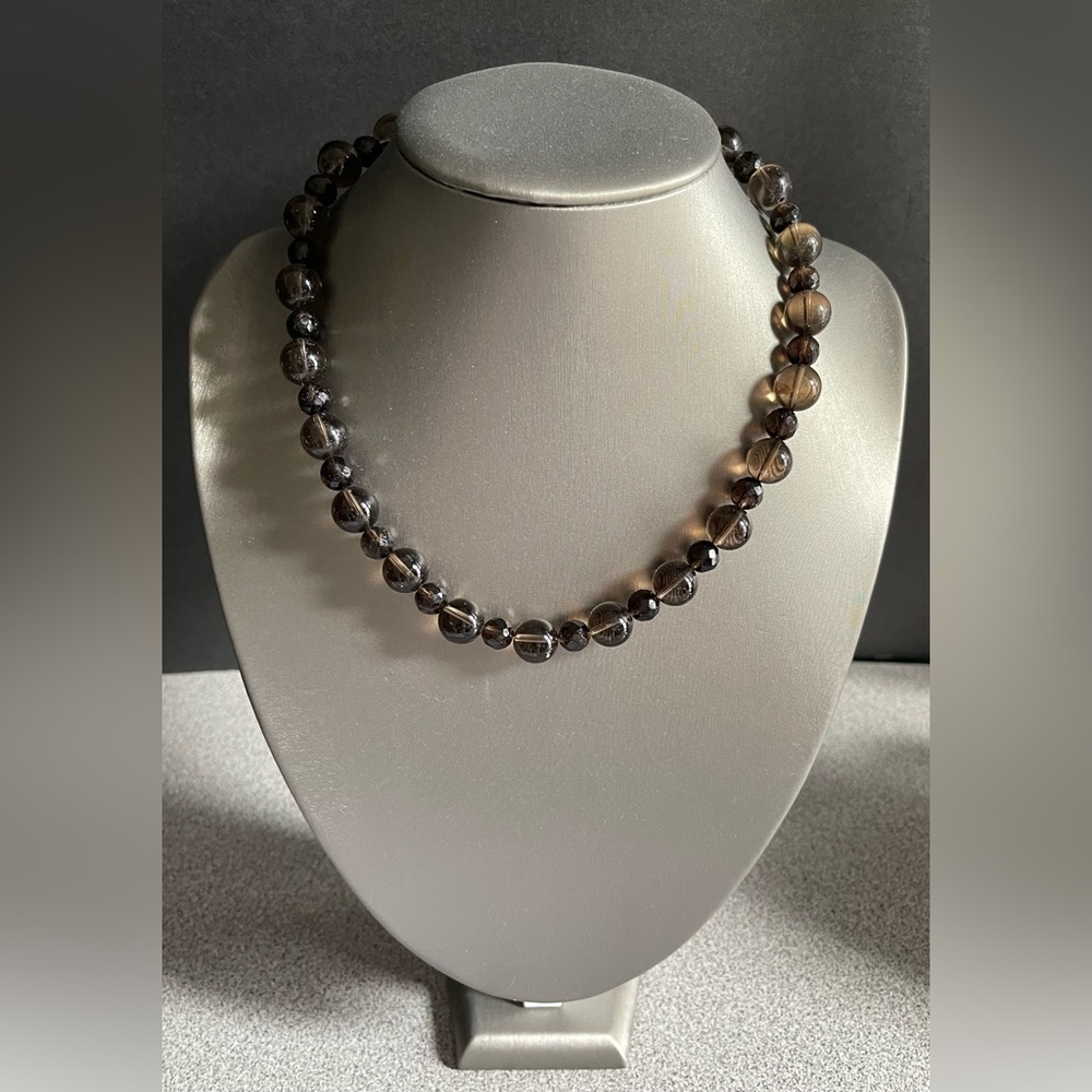 Vintage Smoky Quartz Beaded Necklace